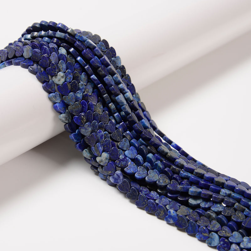 Lapis Heart Shape Beads Size 6mm 15.5'' Strand