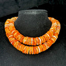 Natural Graduated Spiny Oyster Smooth Rondelle Disc Beads Size 8-18mm 16" Strand