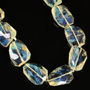Cloudy Yellow Quartz Faceted Twist Freeform Slice Beads 30x40mm 15.5'' Strand