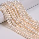 Natural White Fresh Water Pearl Off Round Potato Beads Size 6-7mm 14.5" Strand