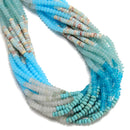 06 Multi-color Gemstone Smooth Rondelle Beads Size 2x4mm 15.5'' Strand