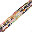 Mixed Styles Gradient Multi color Gemstone Flat Heart Shape Beads 8mm 15" Strand