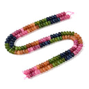 Gradient Multi-color Tourmaline Dyed Jade Smooth Rondelle Beads 5x8mm 15''Strd