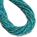 Grade A Natural Bright Blue Turquoise Smooth Round Beads Size 2.5mm 16" Strand