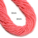 Pink Bamboo Coral Faceted Round Beads Size 2mm 3mm 4mm 15.5'' Strand
