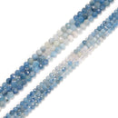 Natural Gradient Aquamarine Faceted Round Beads Size 3mm 4mm 15.5'' Strand