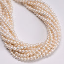 Natural White Fresh Water Pearl Smooth Round Beads Size 5mm 6mm 15.5" Strand