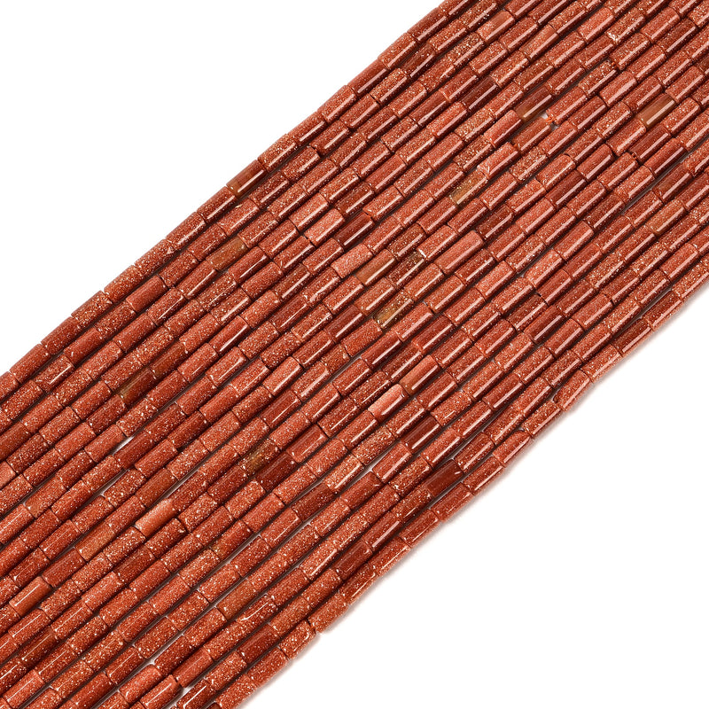 02 Mixed Gemstone Cylinder Tube Shape Beads Size 2x4mm 15'' Strand