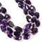 Natural Amethyst Faceted Rice Nugget Chunk Beads Size 13-16x20-28mm 15.5" Strand