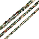 Natural Indian Agate Faceted Round Beads Size 2mm 3mm 4mm 15" Strand