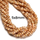 Natural Mother of Pearl MOP Shell Smooth Rondelle Beads 3x4mm 4x6mm 5x8mm 15.5"L