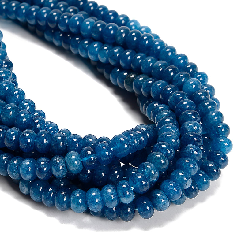 Apatite Color Dyed Jade Smooth Rondelle Beads Size 5x8mm 15.5'' Strand