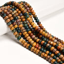 Natural Ocean Jasper Smooth Rondelle Beads Size 5x8mm 15.5" Strand