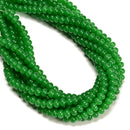 Green Color Dyed Jade Smooth Rondelle Beads Size 5x8mm 15" Strand
