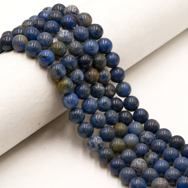 Natural Blue Dumortierite Smooth Round Beads Size 6mm 8mm 10mm 15.5" Strand