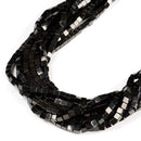 Titanium Black Hematite Smooth Cube Beads Size 4mm 15.5'' Strand
