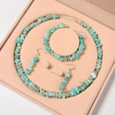 Blue Green Amazonite Chips Beads 5-8mm Jewelry Set Earrings Bracelet Necklace