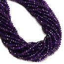 Natural Amethyst Faceted Rondelle Beads Size 3x5mm 15.5" Strand
