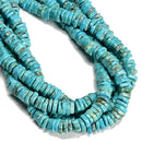 Blue Magnesite Turquoise Irregular Square Disc Beads Size 10-11mm 15.5" Strand