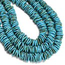 Blue Magnesite Turquoise Graduated Slice Discs Beads Size 10-17mm 15.5" Strand