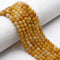 Natural Yellow Jade Faceted Round Beads Size 6mm 15'' Strand