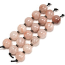 Natural Pink Rutilated Quartz Smooth Round Beads Size 30mm 7.5" Strand
