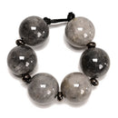 Natural Gray Cloudy Quartz Smooth Round Beads Size 30mm 7.5" Strand