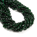 Dark Emerald Green Color Dyed Jade Pebble Nugget Beads Size 6x8-9mm 15.5''Strand