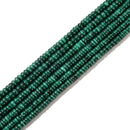 Natural Malachite Smooth Rondelle Disc Beads 2-4x6mm 2-4x7mm 2-4x8mm 15.5'' Strd