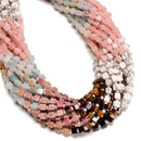 08 Multi-color Gemstone Smooth Cube Shape Beads Size 4mm 15" Strand