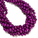 Sugilite Color Dyed Jade Smooth Round Beads Size 6mm 8mm 10mm 15.5" Strand