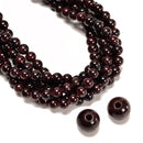 2.0mm Large Hole Garnet Smooth Round Beads 6mm 8mm 10mm 15.5" Strand