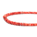 Graduated Natural Red Spiny Oyster Smooth Rondelle Beads 2-5x4-8mm 16" Strand
