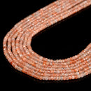 Natural Sunstone Faceted Rondelle Beads Size 2x3mm 15.5'' Strand