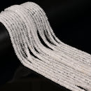 Natural Clear Quartz Smooth Rondelle Beads Size 2x4mm 15'' Strand
