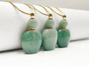 Natural Stone Essential Oil Necklace Flat Bottom Perfume Bottle & Golden Chain