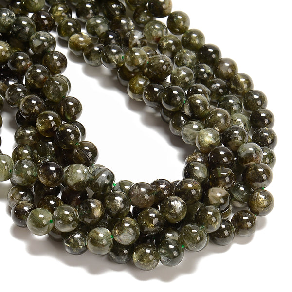 Natural Green Lepidolite Mica Smooth Round Beads Size 6mm 8mm 10mm 15.5'' Strand