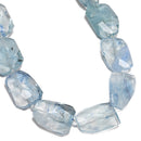 Cloudy Light Blue Quartz Faceted Twist Freeform Slice Beads 30x40mm 15.5'' Strd