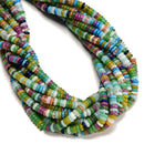 Colorful Gemstone Smooth Rondelle Beads Size 2x6mm 15.5" Strand