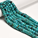 Natural Graduated Turquoise Smooth Rondelle Beads Size 7-15mm 7-17mm 15.5"Strand