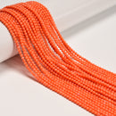 Orange Bamboo Coral Smooth Round Beads Size 2.5-2.8mm 16" Strand
