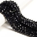 Black Onyx Faceted Rondelle Beads Size 7x10mm 15.5'' Strand