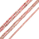 Natural Rhodochrosite Faceted Round Beads Size 2mm 4mm 5mm 15.5" Strand