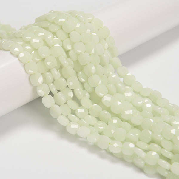 Luminous Stone Faceted Square Beads Size 8mm 15.5'' Strand