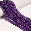 Natural Amethyst Faceted Cube Beads Size 4mm 15.5" Strand