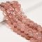 Natural Strawberry Quartz Faceted Hexagon Shape Beads Size 12mm 15.5'' Strand