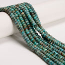 Natural Blue Turquoise Smooth Rondelle Beads Size 4x6mm 15.5'' Strand