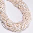 Natural White Fresh Water Pearl Long Stick Shape Beads Size 5-6x23-28mm 16" Strd