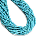 Blue Magnesite Turquoise Smooth Rondelle Beads Size 2.5x4mm 15.5'' Strand