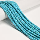 Blue Magnesite Turquoise Smooth Rondelle Beads Size 2.5x4mm 15.5'' Strand